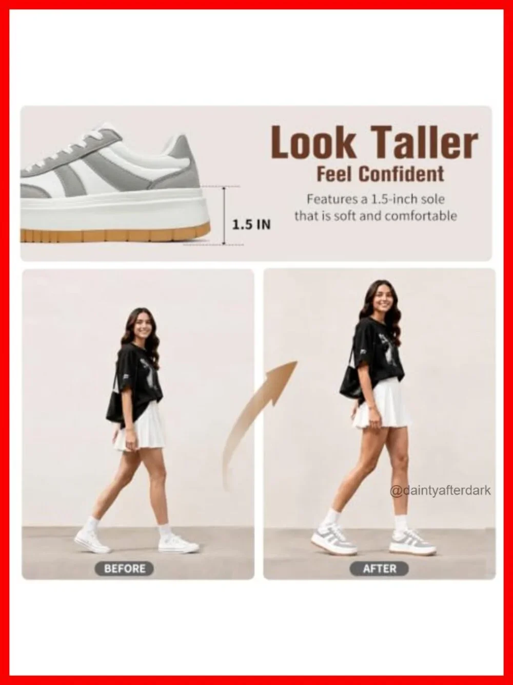 Women's Platform Fashion Sneakers Chunky Tennis Shoes Lightweight Comfortable